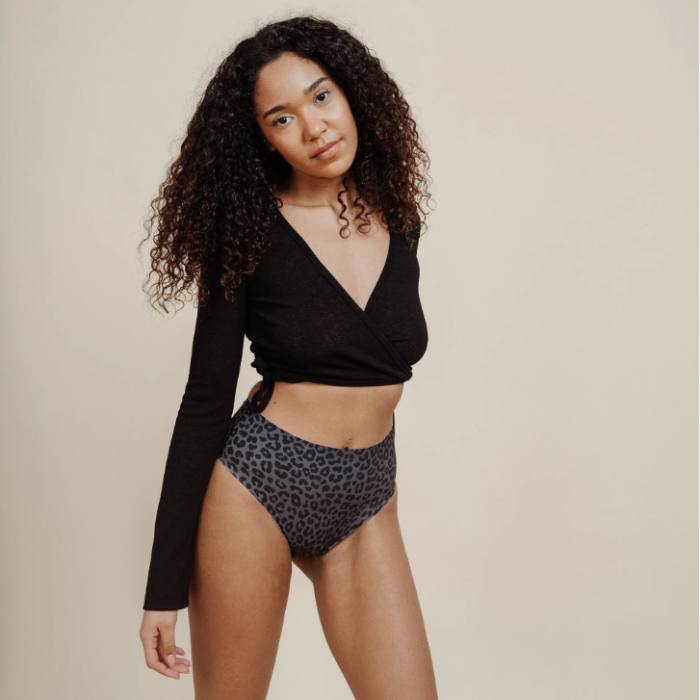 Menstruations-Slip MAE SEAMLESS High Waist dark leo