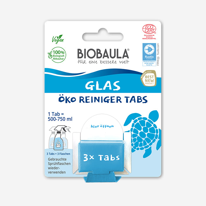 Eco cleaner tabs: set of 3 glass